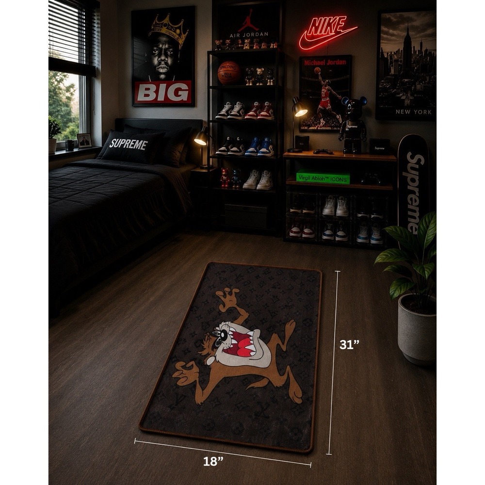 Monogram Designer Style Accent Rug – Hype Wall Art or Floor Decor